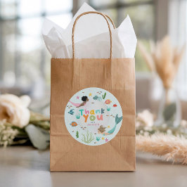 Girls Whimsical Two the Sea Mermaid Birthday Favor Runt Klistermärke