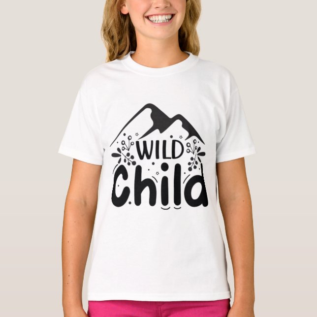 Girls' Wild Child T-Shirt - Nature Adventure Graph (Framsida)