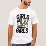 Girls Will Be Girls – Praying Mantis Dark Humor  T Shirt<br><div class="desc">Show off your love for insects… with a twist! This bold and funny t-shirt features a sassy female praying mantis holding the detached head of her male counterpart, paired with the playful phrase “Girls Will Be Girls.” Perfect for entomologists, bug lovers, or anyone who enjoys quirky science humor. High-quality, vibrant...</div>