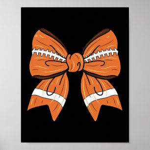 Girls Women Coquette Bow American Footll Thanksgiv Poster