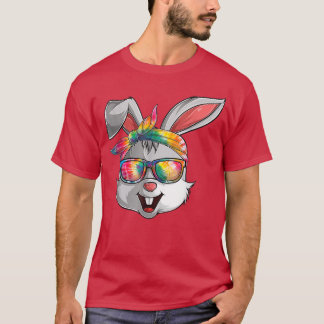 Girls Womens Kids Bunny Ansikte Tie Dye Glass East T Shirt