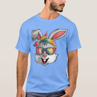 Girls Womens Kids Bunny Ansikte Tie Dye Glass East T Shirt
