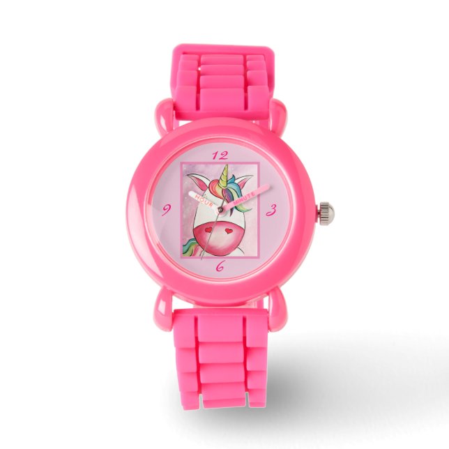 Girls Wrist Watches - Flerfärgad enhörning Armbandsur (Framsida)