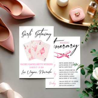 Girls'Getaway, Casino Bachelorette Helg Party Inbjudningar