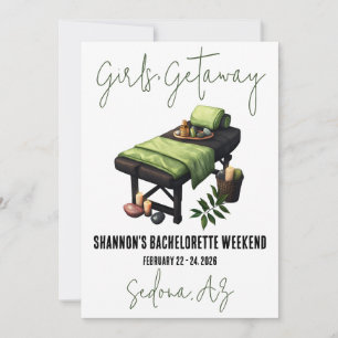 Girls'Getaway, Spa, Bachelorette Helg Party Inbjudningar