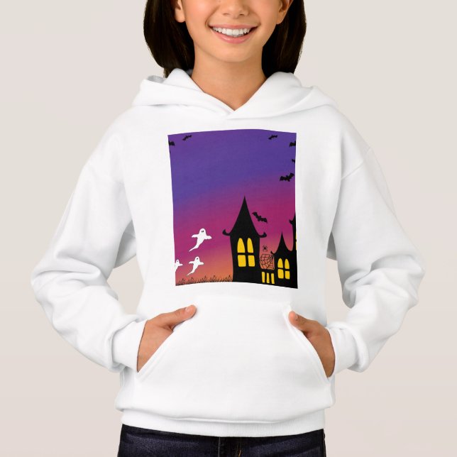 Girls'Halloween T-Shirt Hoodie (Framsida)