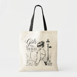 #girlswhotravel Totebag Tygkasse