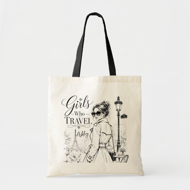 #girlswhotravel Totebag Tygkasse (Framsidan)