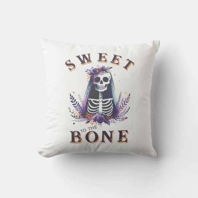 Girlvän Halloween Sweet till Bone Kudde (Framsida)