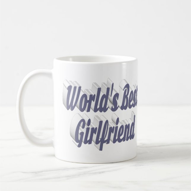 Girlvän med grått halv typografi kaffemugg (Vänster)