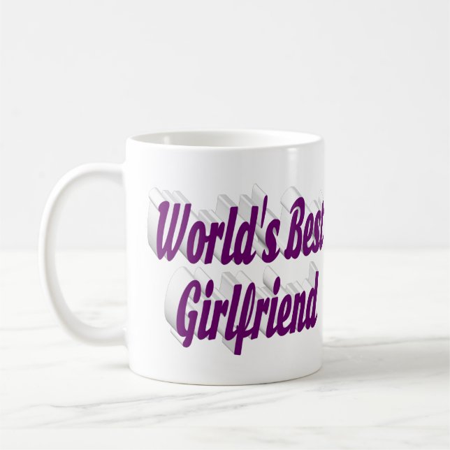 Girlvän med lila halv typografi kaffemugg (Vänster)