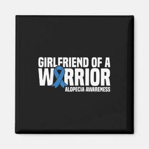 Girlvän till en Warrior Blue Ribbon Alopecia Medve Magnet