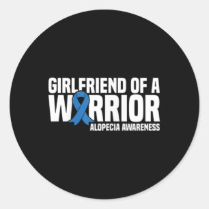 Girlvän till en Warrior Blue Ribbon Alopecia Medve Runt Klistermärke