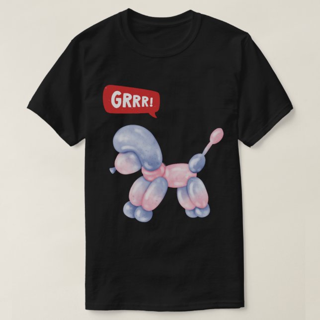 Girly 3D Party Balloon Hund - GRRR! T Shirt (Design framsida)