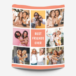 Girly 8 Photo Collage Best Friends Coral Peach Fleecefilt