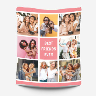 Girly 8 Photo Collage Best Friends Coral Peach Fleecefilt