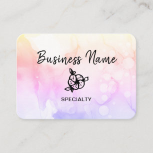 *~* Girly Abstrakt Ombre Pastel Peach Logotyp QR-k Visitkort