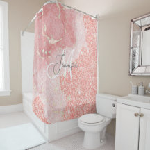 Girly Agate Rosa Glitter Monogram