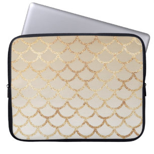 Girly and Glam Ombre Gold Mermaid Glitter Sparkles Laptop Fodral