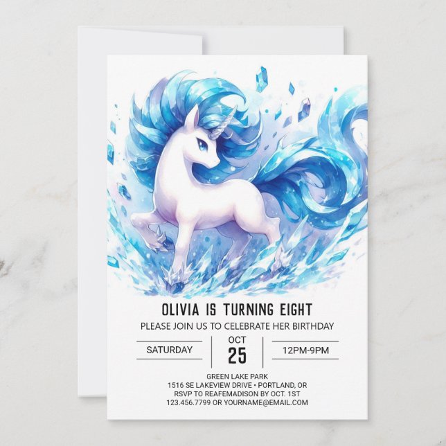 Girly Anpassningsbar Horse Birthday Inbjudningar (Framsida)