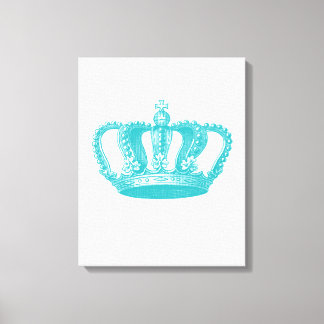 Girly Aqua Blue Vintage Krona Canvastryck