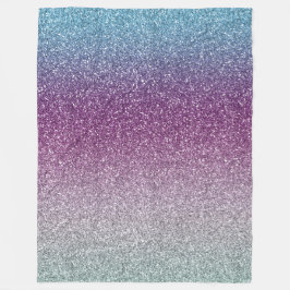 Girly Aqua Lila Mint Rosa Glitter ombre Fleecefilt