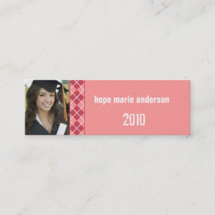 Girly Argyle Senior Bilder Senior Profile Card Mini Visitkort