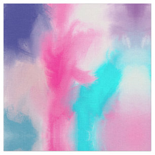 Girly Artsy Neon Modern Abstrakt Brushstrokes Art Tyg