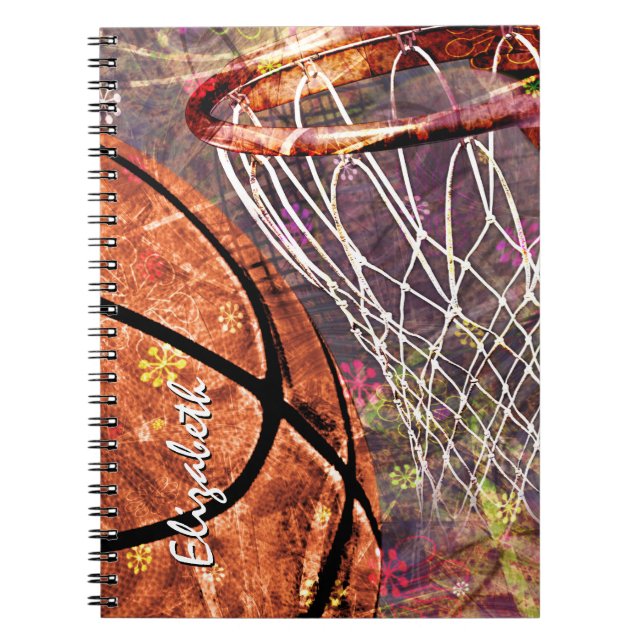 Girly Basketball personlig Anteckningsbok (Framsidan)
