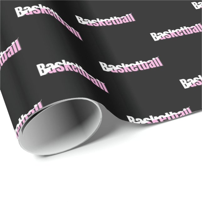 Girly Basketball Player Rosa Typography Presentpapper (Rullad Hörn)