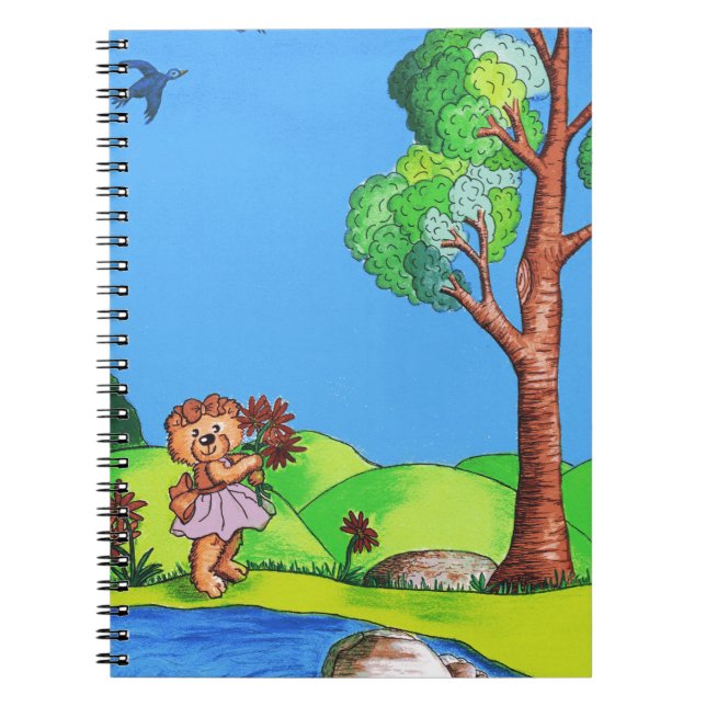 Girly Bear Anteckningsbok Med Spiral (Framsidan)