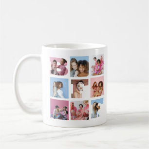 Girly Best-vänner BFF Photo Collage Heart-skript Kaffemugg