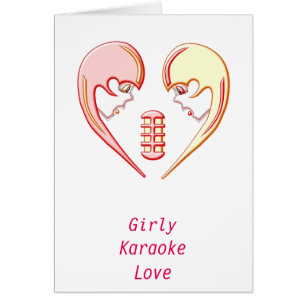 Girly BFF Karaoke Kärlek Heart Hälsningskort
