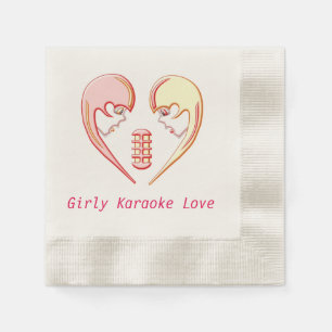 Girly BFF Karaoke Kärlek Heart Pappersservett