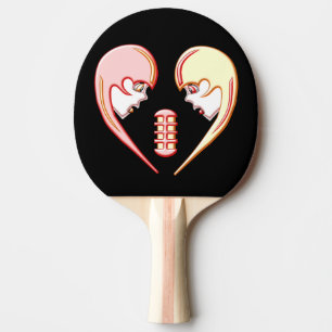 Girly BFF Karaoke Kärlek Heart Pingisracket