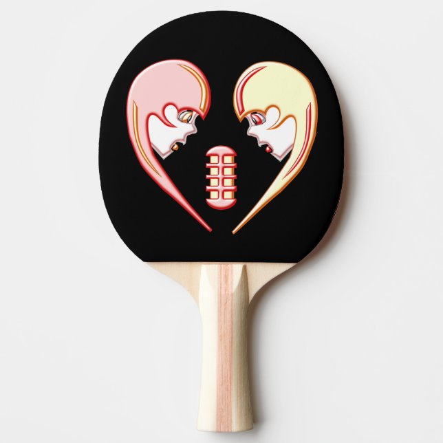 Girly BFF Karaoke Kärlek Heart Pingisracket (Framsidan)