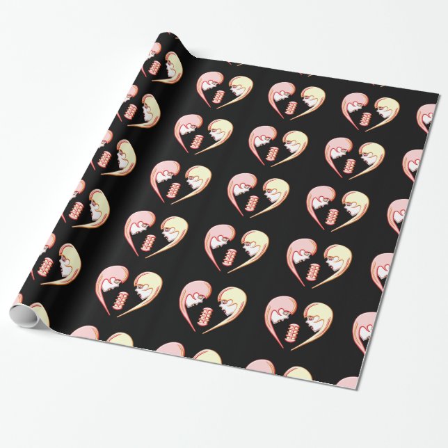 Girly BFF Karaoke Kärlek Heart Presentpapper (Utrullad)