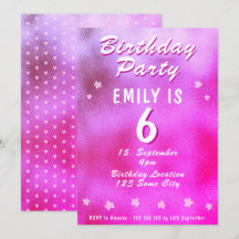 Girly Birthday Rosa Metallic Foil Star