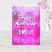 Girly Birthday Rosa Metallic Foil Star