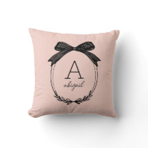 Girly Black Bow Modern Script  Rosa Monogram