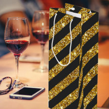 Girly Black Guld Glitter Sparkles Rand Mönster