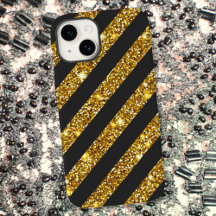Girly Black Guld Glitter Sparkles Rand Mönster