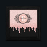 Girly Black Ro Guld Glitter driver Monogram Minnesask<br><div class="desc">En gigantisk svart och ro guld glitter droppar ipad cover med en monogrampresentlåda för rullan elegant. Anpassa den för en gåva! Designad av Blackberry Boulevard.</div>