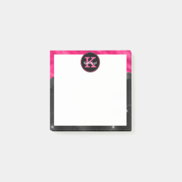 Girly Black Shock rosa Glam Vinkar Square Post-it Block