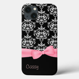 Girly Black & White Damask