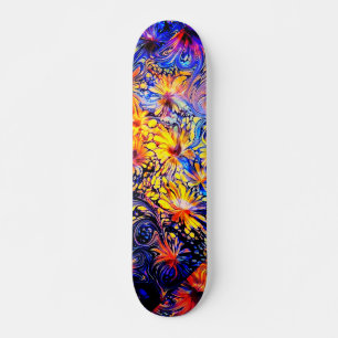 Girly Blommigt Blue Goddess Art Skateboard Deck