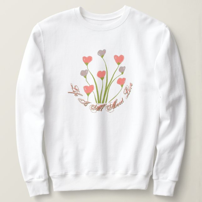 Girly Blommigt Heart T Shirt (Design framsida)