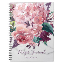 Girly Blommigt Marble Prayer Journal