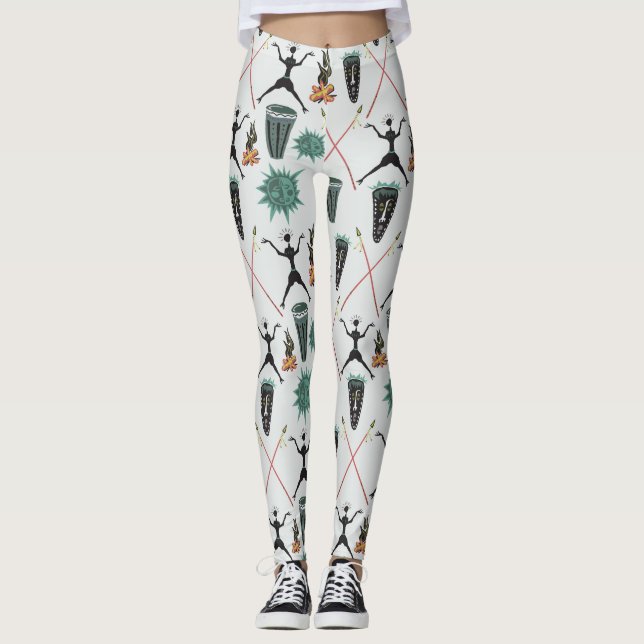 Girly Blommönster Leggings (Framsida)
