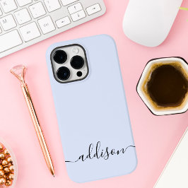 Girly Blue Monogram Modernt skript Personligt